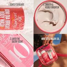 Sol De Janeiro  Bom Dia Bright Jet Bright TRAVEL GIFT SET- 1.7 Oz/ 50 ML Bom Dia Bright™ Cream - 3 Oz/ 90 ML Bom Dia Bright™ Clarifying AHA BHA Body Wash - 1 Oz/ 30 ML Cheirosa 40 Perfume Mist - Bom Dia Bright™ Jet Set - 查看 2
