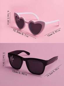2pcs Groom & Bride Black & White Theme Party Glasses Set, Wedding Engagement Honeymoon Gift For Wife, Outdoor Wedding Bachelorette Party Pre-Wedding Party, Couple Party/Wedding Fashion Glasses Set, Women's Decorative Heart-Shaped Accessories, Unisex Fashion Glasses - A - View 12