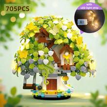 迷你櫻花樹屋積木玩具，成人與青少年組裝建築，收藏展示飾品，永恆之花，居家與辦公室裝飾，婚禮/節日/生日禮物 - 705pcs櫻花小屋 - 查看 15