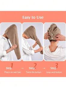 1pc Super Soft Microfiber Absorbent Quick-Dry Hair Towel, Soft Comfortable Bath Towel, Super Absorbent Hair Wrap, Anti-Frizz Wet Hair Shower Cap - Multicolor - View 10