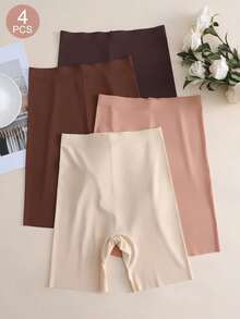 Set de 4 Calzoncillos sin costuras de unicolor, diseño sencillo - Multicolor 9 - Ver 1