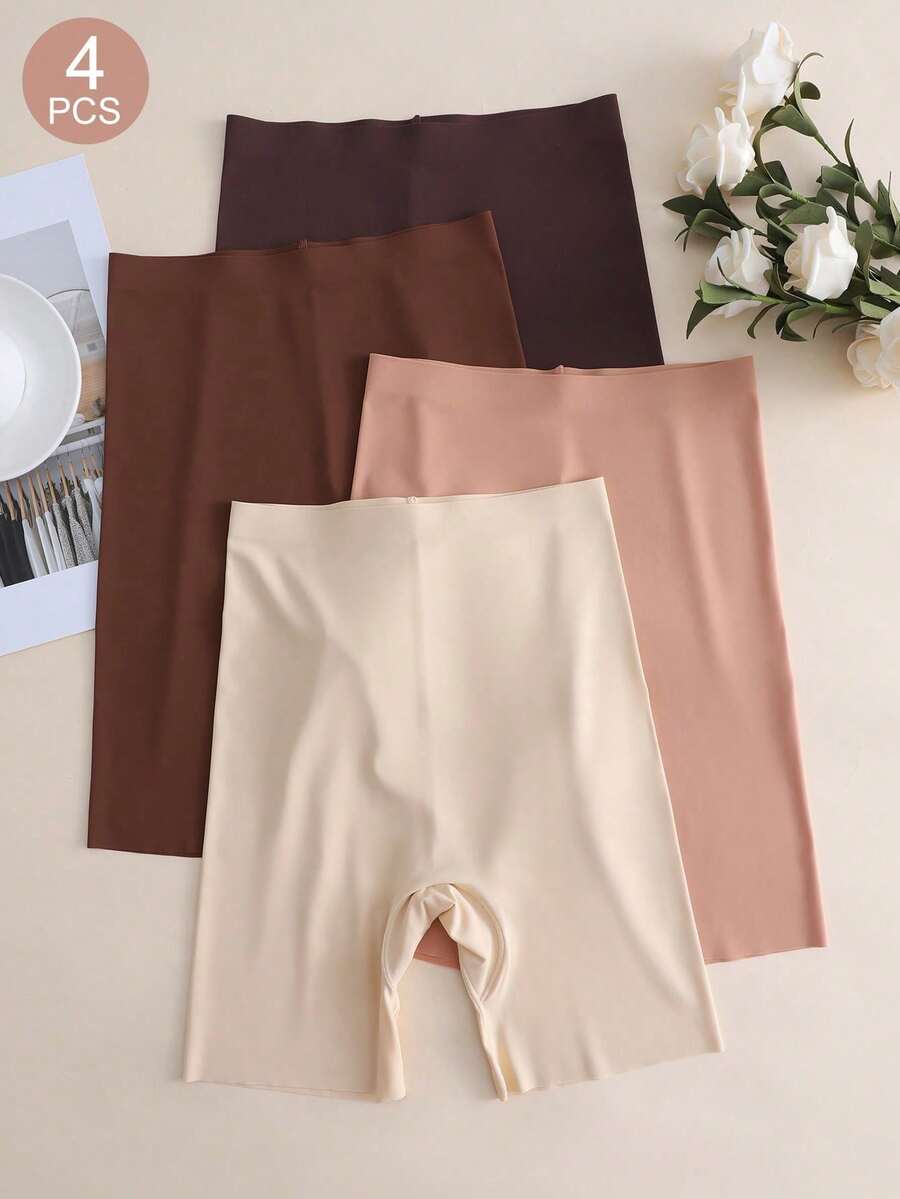 Set de 4 Calzoncillos sin costuras de unicolor, diseño sencillo - Multicolor 9 - Ver 1