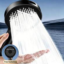 Multi-Mode Pressurized Shower Head Set, Matte Black High-Pressure Handheld Shower Head With 6 Spray Modes, Anti-Clogging Nozzles, Hose And Wall Mount Bracket - Shower Head - View 6