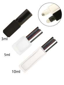 3 Peças/Conjunto Frasco Quadrado Fosco 3ml|5ml|10ml|15ml|20ml Âmbar/Preto Recarregável Perfume Óleo Essencial Loção Dispensador de Bola Rolante de Aço Inoxidável Frasco Portátil Simples Fragrância Óleo Medicinal Rolante de Massagem Frasco Vazio Vidro Transparente Espesso Proteção contra Luz Tampa de Alumínio - Multicolorido - Visão 42