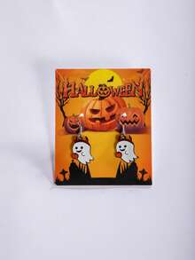 imoli 1 Pair/Punk Sweet Cool Style Acrylic Hollow Pumpkin Halloween Hat Ghost Spider Web Earrings Suitable For Women Halloween Party, Cosplay, Ghost Festival Eye-Catching Funny Accessories (Size Is Accessory Size) - Multicolor - View 6