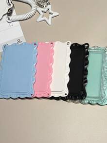 1 pieza Portatarjetas 2D Simple y Elegante con Lindo Colgante de Estrella & Primavera, Universal para Tarjeta de Comedor de Estudiante, Tarjeta de Metro & Autobús - Multicolor - Ver 9