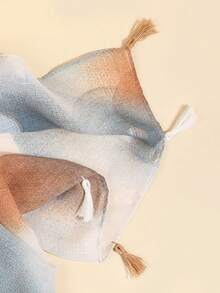 1件/包 全季節新款女款流蘇印花圍巾，防曬空調披肩，適合海邊度假與日常穿搭，為您的風格增添亮點 - 彩色 - 查看 3