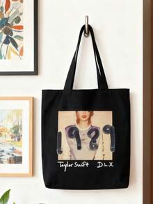 Bolso Tote RED Album, marco cuadrado rojo con impresión de retrato grande "RED" superpuesta y texto en la parte inferior, bolso de hombro reutilizable con doble asa para fan Swiftie, uso diario, escuela y concierto - Multicolor - Ver 10