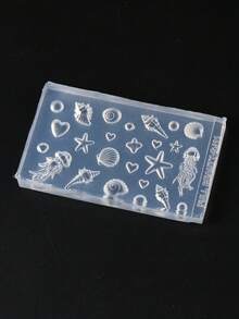 3D Ocean Themed Nail Art Silicone Mold, Marine Life Mold With Jellyfish, Seashell, Starfish, Conch, Heart & Bubble Shapes, Nail Mold Templates For DIY Resin Nail Decorations, Summer Beach Manicure Tool - Clear - View 8