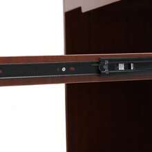 Mobile Floor Lectern With Side Shelf And Keyboard Tray, Floor Standing Reddish-Brown Podium, For Restaurants, Churches, Classrooms, Seminars, Families, Schools - Reddish-brown - View 11