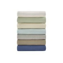 Luxury Cotton Blanket 1 PC Classic Basket Weave Bed Blanket Soft Cozy Lightweight All Season Throw For Bed Couch Sofa Queen King - 奶油 - 查看 6