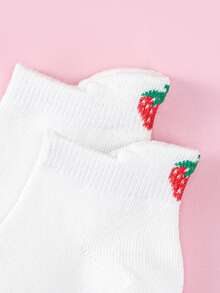 5/10 Pack, Cute White Ankle Socks For Toddlers Kids Strawberry Socks - Multicolor - View 8