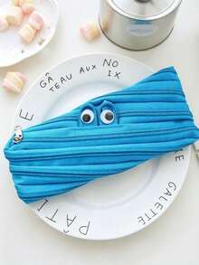 4/1pc Creative Funny Zipper Pencil Case, Student Pencil Pouch, Cute Niche Style, Stationery Storage Box, Little Monster Pencil Case - Multiple Styles - View 19