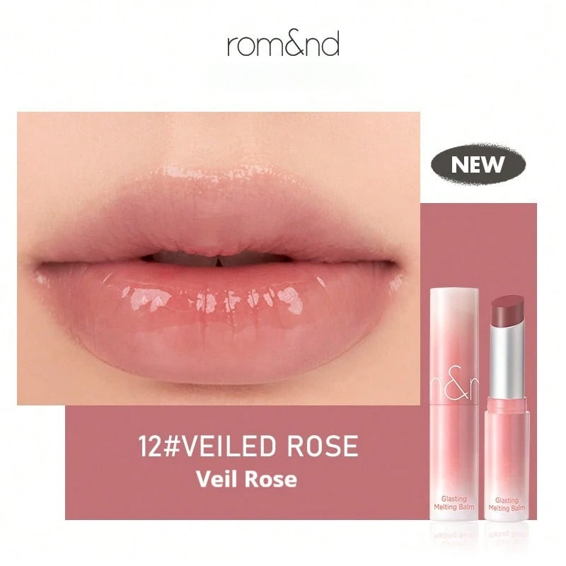 Rom&nd Romand Soft & Charming 果凍唇膏,滋潤亮澤果凍質地,不黏膩持久,適合日常通勤與約會妝容,女性唇部禮物 - 面紗玫瑰12 - 查看 1