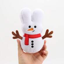 BIUBLIULAND 3Pcs 6 Inch Christmas Marshmallow Bunny Plush Toy Set, Cute Reindeer Snowman Santa Stuffed Animal Dolls, Soft Winter Holiday Festival Home Table Decor Xmas Tree Ornament Gift For Kids & Friends - Multicolor - View 6