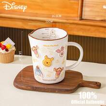 Gelas Ukur Keramik Resmi Disney Otentik Bermerek Winnie The Pooh, Gelas Ukur Kapasitas Besar, Gelas Susu untuk Sarapan di Rumah, Gelas Ukur Kreatif untuk Memanggang dengan Skala, Gelas Ukur Keramik Tahan Suhu Tinggi Microwave, Gelas Susu Kedelai - MultiWarna - View 13