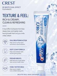 CREST Gleam White Dual Action Toothpaste Sample 170g, 3pcs Lime Fresh Scent, Stain Removal & Whitening, Deep Cleaning, Long-Lasting Freshness, Daily Oral Care - 3D炫白雙效去漬白牙膏** - 查看 6