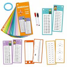 1 Set Children's Flash Cards Math Addition Subtraction Multiplication Division Practice Book Erasable Reusable Children's Learning Mental Calculation Training Cards School Training Math Textbook - Multicolor - View 9