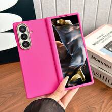 1pc Solid Color Popular Business Lightweight Shockproof Anti-Slip Smart Phone Case Fashionable Phone Cover Foldable Phone Case Protective Cover Foldable Phone Case Compatible With Galaxy Z Fold7 Galaxy Z Fold6 Galaxy Z Fold5 Galaxy Z Fold4 Can Be Used As Birthday Gift Graduation Gift Back To School Gift - Multicolor - View 29
