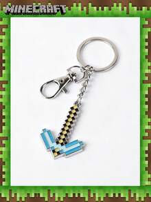 Microsoft Minecraft 1PC  Officially Licensed Alloy Keychain With Pixelated Enamel Pendant Durable Metal Bag Accessory Ideal Collectible Gift For Gamers - Multicolor - View 14