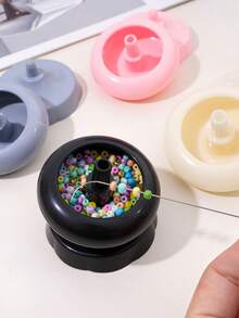 Cuentas de rotación manual, cuenco de rotación de cuentas de color aleatorio - Herramienta de cuentas sin energía, adecuada para el tejido de cuentas, la fabricación de pulseras, cuentas multicolores compatibles con alambre, diseño compacto y portátil - Talla única - Ver 5