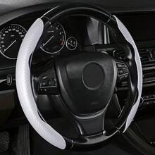 2/3pcs Non-Slip Steering Wheel Cover - Low-Key Matte + Faux Carbon Fiber Pattern + Segmented Embedded Design + No Inner Ring, For Car/MPV/SUV/RV/Pickup/Van - Matte, Carbon Fiber-like Pattern - View 9