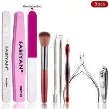 7/9pcs Nail & Pedicure Tool Set, Nail Cuticle Pliers, Nail File, Dead Skin Pusher, Nail Exfoliator, Nail Cleaning & Care Tool Kit - Multicolor - View 13