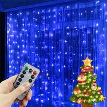 USB Powered Curtain Fairy String Lights, Remote Control 8 Flashing Modes, Suitable For Christmas, Halloween, Wedding, Birthday, Party, Home Garden, Holiday Decoration - USB窗簾燈 - 查看 16