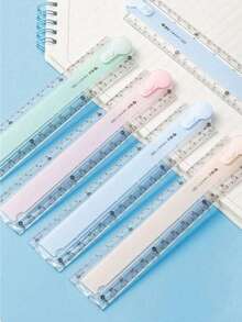 1pc Colorful Foldable Plastic Ruler, Multi-Color Portable Measuring Tool, Practical Geometric Drawing & Illustration Ruler, Classic Student Office Stationery, Back To School Season Essential, Ideal For Daily Learning And Classroom Use - Multicolor - View 2