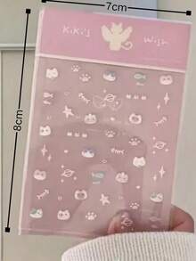 1pc Cute Cat Planet Sticker, INS Style Girly Decorative Sticker, Suitable For Decorating Instant Camera, Water Cup, Phone, Tablet, Laptop, Cat Paw Print, Fish Bone, Star Elements, Versatile Soft Cute Atmosphere Decorative Sticker - Cute and Cuddly Cat Planet - View 5