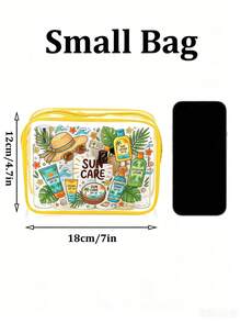 「Sun Care」字母印花 PVC 化妝包，女款 PVC 旅行收納包，拉鍊開合，輕量耐褪色化妝盥洗包，適合女性與女孩，TSA 認證便攜式化妝收納盒，易清潔設計，適合送給母親、老師、朋友、護理師、女性好友的禮物，適用於學校、度假、假期、返校用品，防水化妝盥洗包 - 彩色 - 查看 13