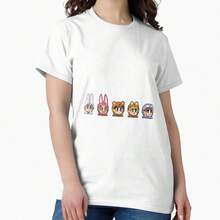 T++X++T BLUE HOUR CHARACTERS T-shirt graphique vintage avec photo de groupe, décontracté en coton pour hommes et femmes, tee-shirt pour fans de K-pop - Blanc - Voir 1