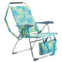 17 Inch Height Beach Chair Adults, Folding Portable Camping Chair With Headrest, Cup Holder, Side Pocket & Bottom Storage Bag,-Position Adjustable Aluminum Beach Chair, Heavy Duty 265 LBS Capacity, Oxford Fabric Beach, Patio, Pool, Haw - 1 - View 1