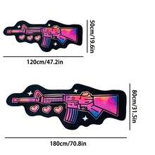1件裝現代創意卡通趣味INS風粉色愛心M4A1步槍造型不規則裝飾地毯，適用浴室、廚房、玄關、走廊、床邊、客廳、臥室，四季通用機洗柔軟地墊，美學家居裝飾 - 彩色 - 查看 3