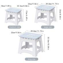 Enlarged Size Household Folding Step Stool - (1pc) Non-Slip Surface Step Stool, Multiple Sizes Available, Load Capacity Up To 310 LBS - Sturdy & Lightweight ABS Plastic Folding Step Stool, Suitable For Kitchen, Bedroom, Bathroom And Living Room - Pink - View 9