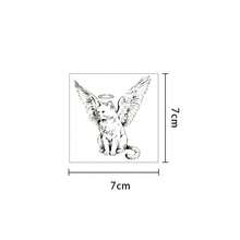 1pc Waterproof Anti-Rub PVC Realistic Angel Cat Tattoo Sticker, Suitable For Daily Wear - Grey - View 4