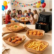 50/100/200pcs Air Fryer Parchment Paper Liners, Square Non-Stick Baking Paper With High Edges, Oil-Proof, Suitable For Oven, Fryer Basket, Baking, Cooking, Easy To Clean, Parchment Paper Baking Supplies, Kitchen And Restaurant Essentials - View 10