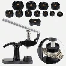 13PCS Watch Back Case Press Opener Crystal Glass Closer Fitting Repair Tools Kit - Black - View 2