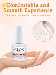 GLOZ Clear Builder Gel For Nails 7 In 1 Nail Builder Strengthener Gel Clear Color Builder Extension Nail Gel For Holiday Nail Art Design For Girls - Clear - View 8