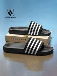 [Koleksi Baru Musim Semi/Panas] Sandal Unisex Anti Selip Sol Tebal Terbaru, Sandal Musim Panas Modis dan Serbaguna, Sepatu Pantai Olahraga yang Dapat Disesuaikan Ukuran 28-50 (Pola Asimetris) - Hitam 1959 - View 4