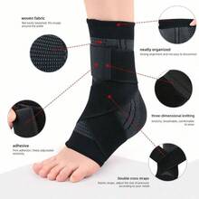 Adjustable Strong Compression Knitted Ankle Sleeves, Suitable For Daily Sports And Fitness, Protect Ankle Joints, Unisex - Black - View 10