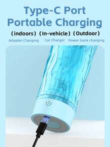 1 Peça Garrafa Misturadora Elétrica de Proteína de Grande Capacidade 600ML para Misturar Pó de Proteína, Copo de Fitness Portátil, Garrafa Misturadora Recarregável USB-C, Adequada para Café, Leite, Pós de Suplementos, Feita de Material Tritan, para Milkshakes/Café/Aveia/Leite - 0,5L-1L - Visão 8