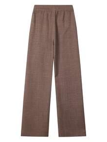 1pc Coffee Brown Faux Linen Men's Long Pants, Men's Vacation Long Pants, Men's Beach Pants, Comfortable And Versatile, Drawstring Elastic Waist, Casual Vacation Style, Machine Washable, Beach Vacation, Island, Beach Outing, Travel - Coffee Brown - View 7
