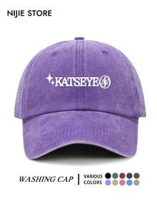 1PC Katseye Theme Printed Baseball Cap, Washed Vintage Baseball Cap Sun Protection Hat Fashion Sun Hat, Adjustable Size Multifunctional Women's Baseball Cap, Suitable For Daily Outings, Best Friend Gatherings, Music Festivals, Anime Conventions, Travel Vacations, Outdoor Sports And Other Occasions, A Creative Gift For Friends And Family. - C - View 12