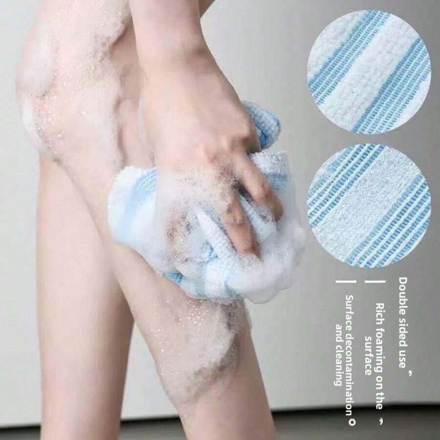Japanese Style Long Sauna Towel, Elastic And Extra Long, Self-Use Back Scrubbing Towel, Nylon Exfoliating Bath Towel, 1pc - Multicolor - View 1