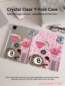 牡丹圖案與百合花平板保護殼，相容於 iPad Air 8(M4)2026(11吋)、Air 8(M4)2026(13吋)、(A16) 第11代 11吋 2025、10.2/Mini6/Mini7/9.7吋，平板保護殼，相容於 Galaxy Tab A9 Plus，3+Y折疊防彎曲、強化矽膠護角、自動喚醒/睡眠功能、內置筆槽、多角度可折疊支架 - 完美日常保護，時尚簡約圖案 - 彩色 - 查看 2