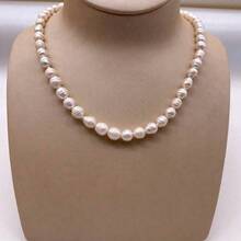 7-8mm 白色水滴梨形天然淡水珍珠，DIY 1顆，38cm/14.96in，孔徑 0.8mm - 白色2 - 查看 6