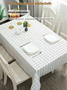 1pc Waterproof Oil-Proof Wash-Free PEVA Tablecloth Heat-Resistant Stain-Resistant Printed Table Cover Home Dining Table Protector Mat - Multicolor - View 16