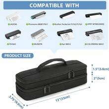 1 buah Tas Penyimpanan Printer Portabel Dua Lapis, Kotak Penyimpanan Perjalanan Kapasitas Besar, Cocok untuk Printer A4, Desain Multi-Kompartemen, Dapat Menyimpan Perlengkapan Kantor, Pulpen dan Alat Tulis, Kotak Pelindung untuk Penggunaan di Rumah dan Bisnis - Hitam - View 5