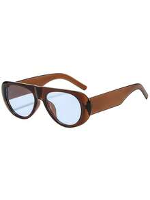 1PC/2PCS Women's Sunglasses New Style Personalized Integrated Double Bridge Vintage Premium Texture Daily Casual Street Commute Outfit Driving Travel Beach Vacation Versatile Fashion Accessory - Multicolor - View 14